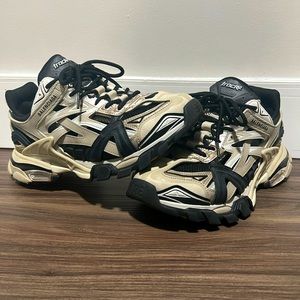 100% Authentic Balenciaga Track 2 Beige and Black Size 42 US 9